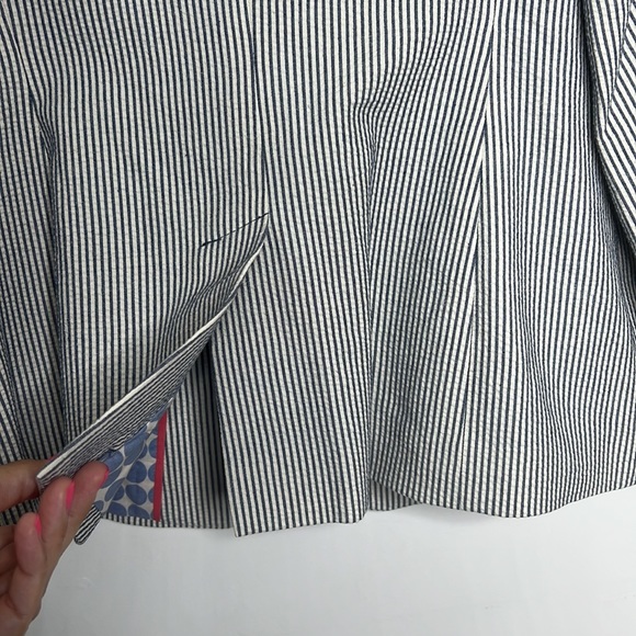 Boden Size 6P Sear-sucker Blazer Navy White Stripe - Picture 7 of 8